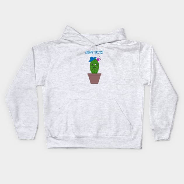 Funny cactus with a hat. Kids Hoodie by Design images